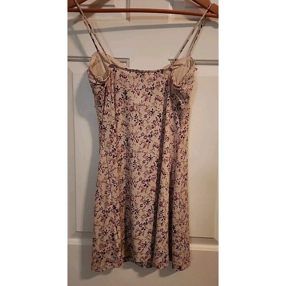 Lovely Day Slip Dress Medium Beige Pink Lace Floral Nighti Mini Baby Doll Cottag - Picture 2 of 7